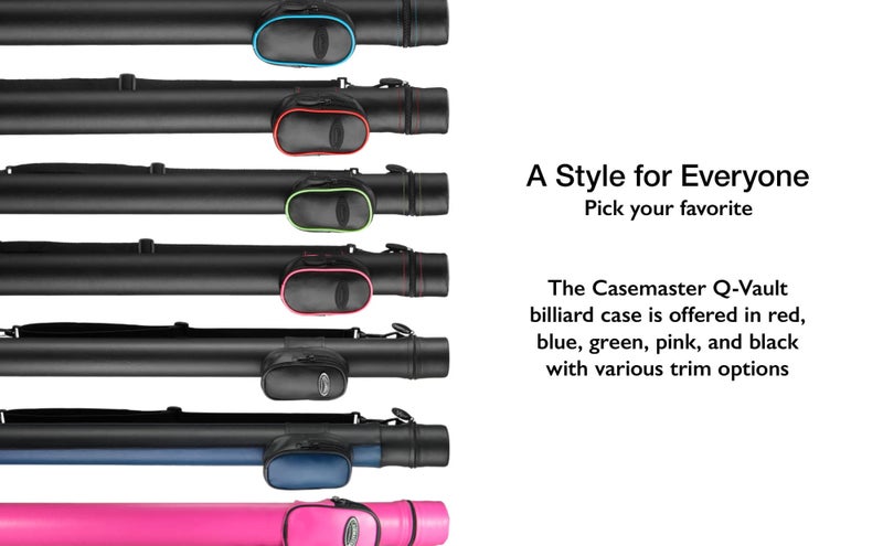 CASEMASTER حقيبة كيو كاسماستر Q-Vault Supreme للبلياردو/البول، تحمل كيو كامل مكون من 2 قطعة (1 مقبض/1 عمود)، أزرق - Image 2